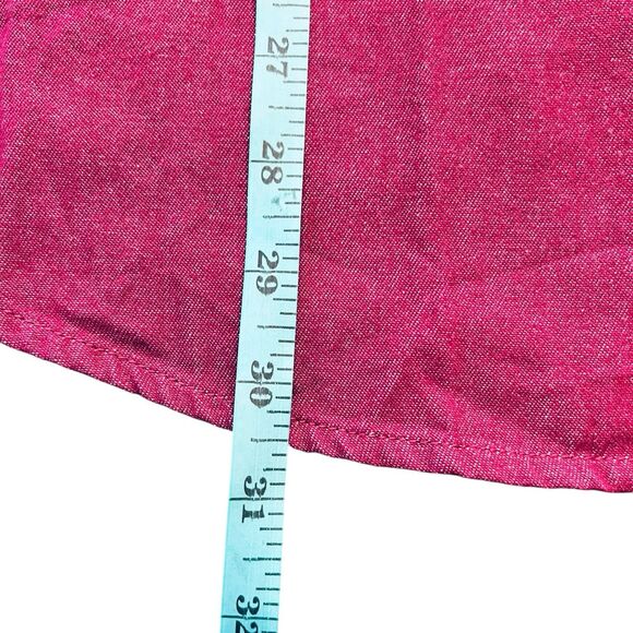 Joan Rivers Red Button Down Top L Long Sleeve Pockets Western Warm Minimalist - Picture 6 of 12